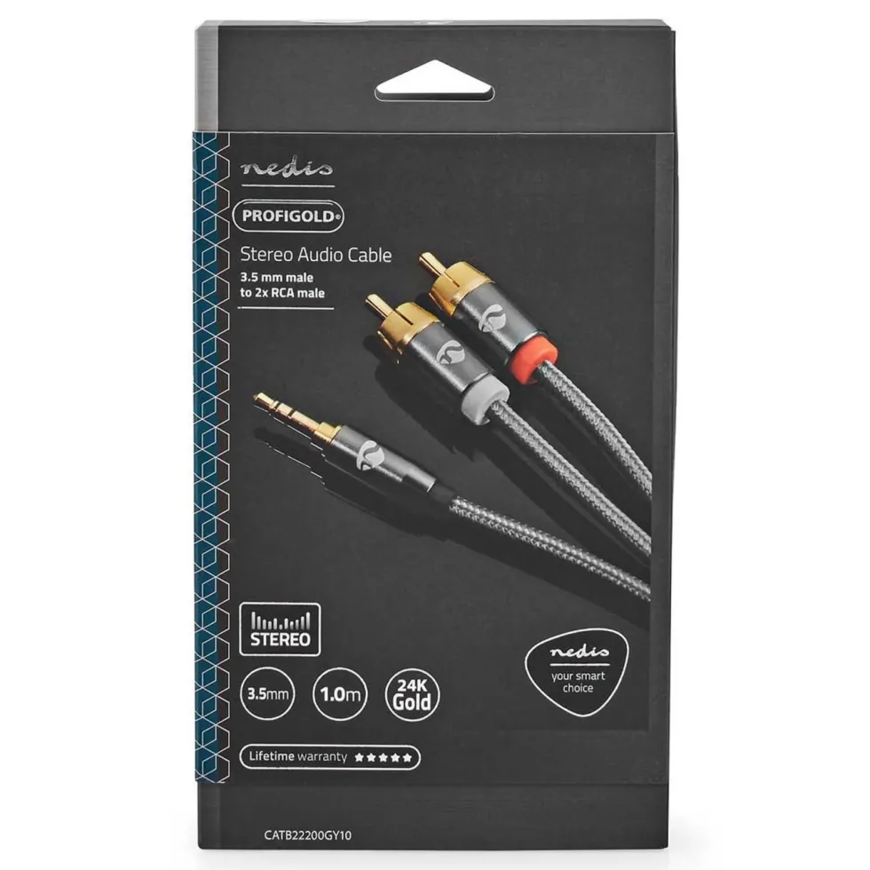 Nedis Stereoljudkabel 3,5 mm till 2x RCA 1 m