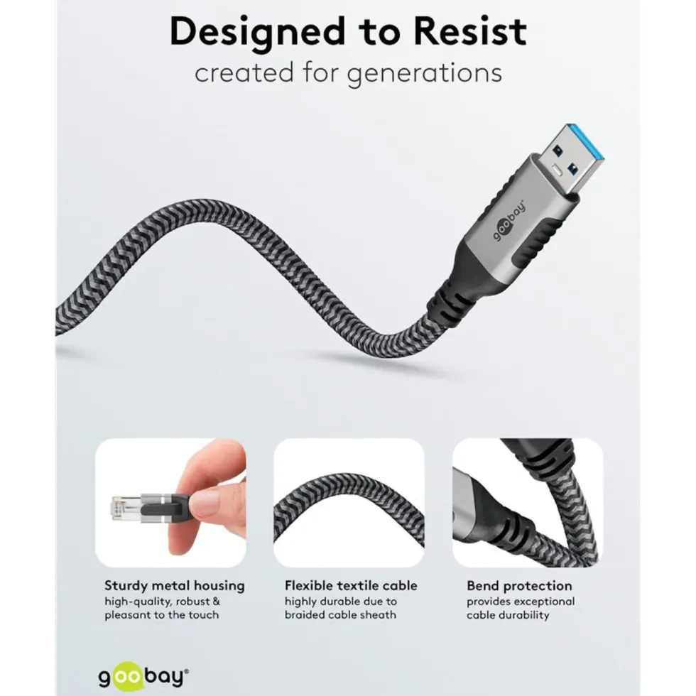 Nätverkskabel med USB-anslutning USB-A 1 m