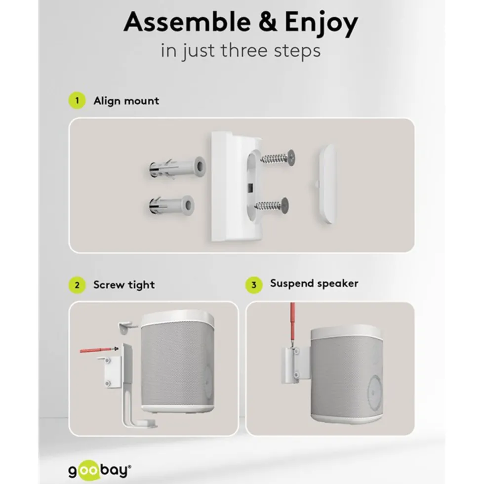 2-pack Högtalarfäste för Sonos One och One SL Vit