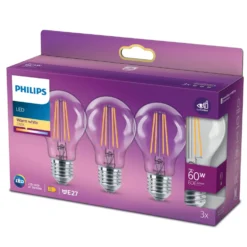 Philips Globlampa LED E27 806 lm 3-pack