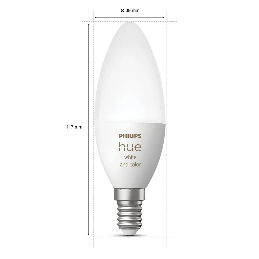 Philips Hue Color Ambiance Smart LED-lampa E14 470 lm 2-pack