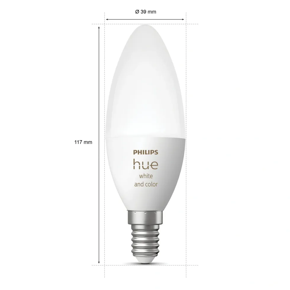 Philips Hue Color Ambiance Smart LED-lampa E14 470 lm 2-pack