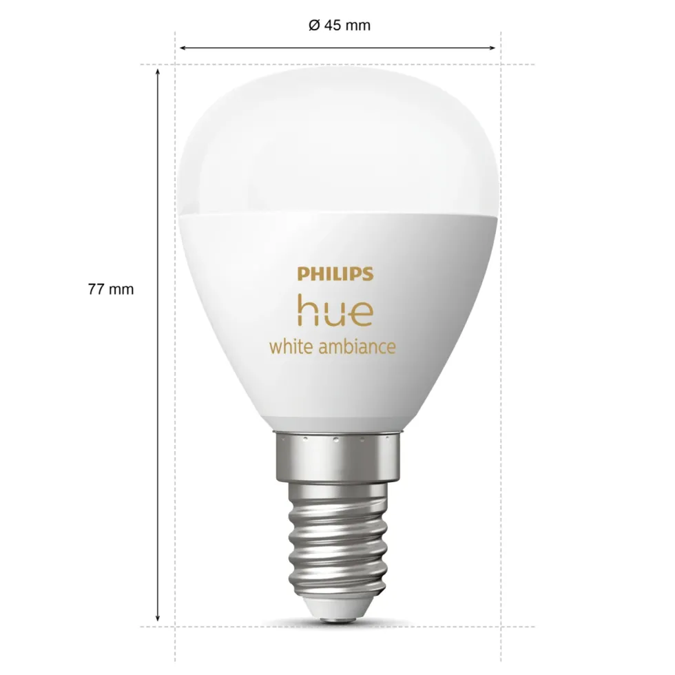 Philips Hue Luster Klotlampa White Ambiance E14 470 lm