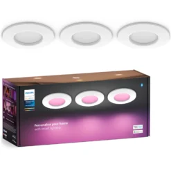 Philips Hue Slim infälld belysning Ø90 mm 3-pack Vit