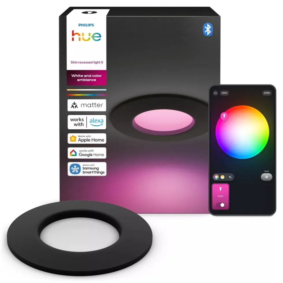 Philips Hue Slim infälld spotlight 90 mm 1-pack Svart
