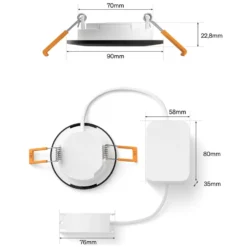 Philips Hue Slim infälld spotlight 90 mm 1-pack Svart