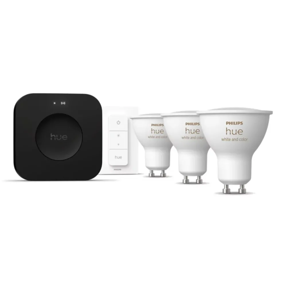 Philips Hue White & Color Ambiance GU10 – Startpaket med Bridge Pro