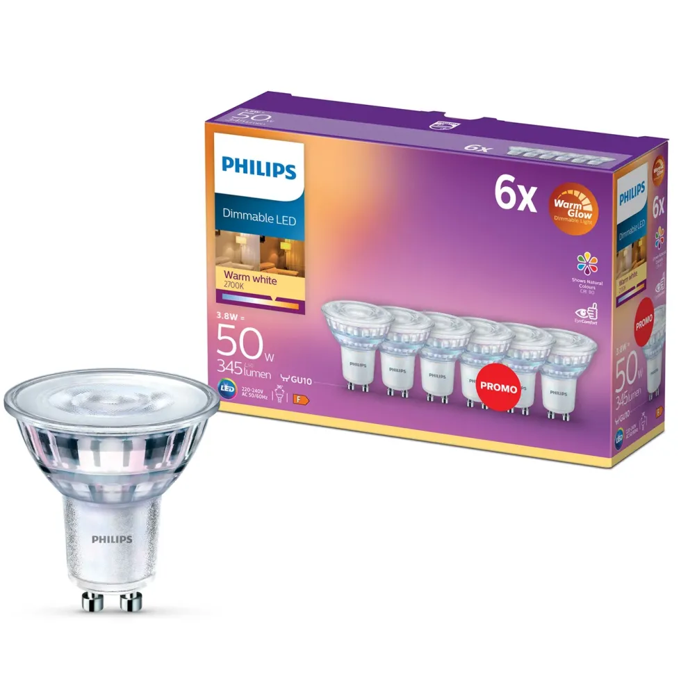 Philips LED-lampa GU10 345 lm 6-pack