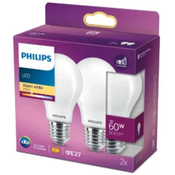 Philips Philips LED-lampa frostad E27 806 lm 2-pack