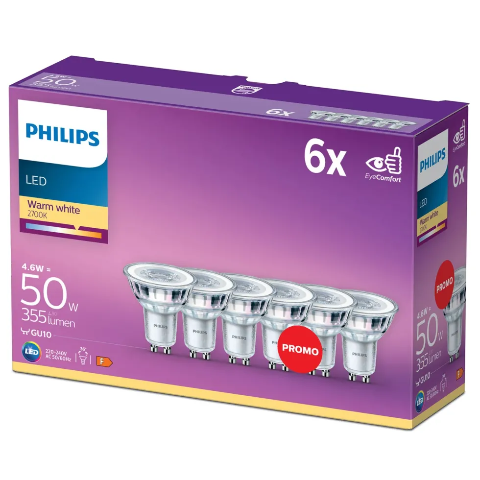 Philips Philips LED-lampa GU10 355 lm 6-pack