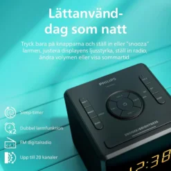 Philips R4500 FM-klockradio med USB-C