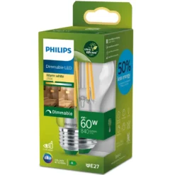 Philips Ultra Efficient E27 dimbar LED-lampa 840 lm