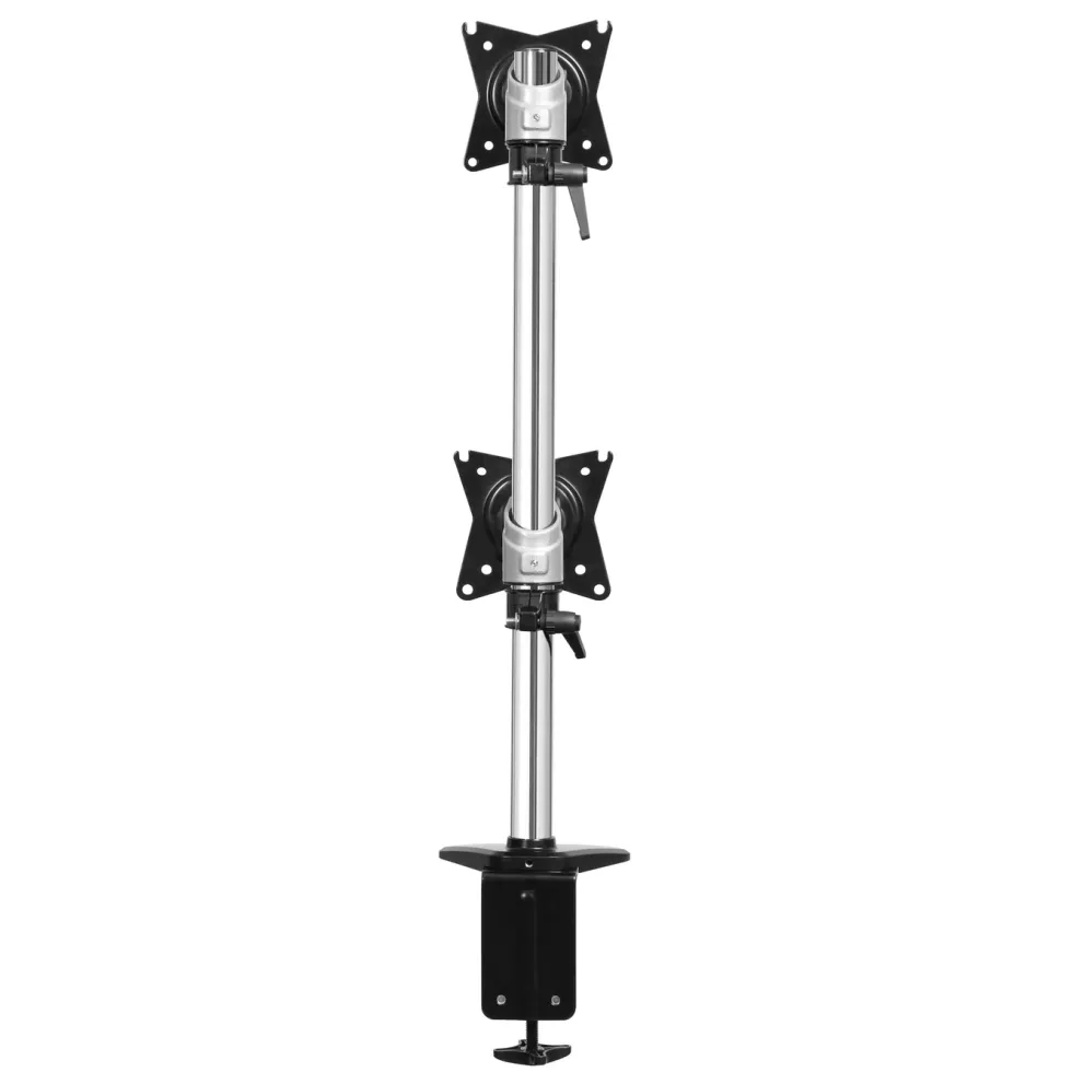 Plexgear Bordsfäste med 2 armar för skärmar på 15-27”