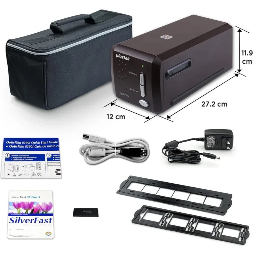 Plustek OpticFilm 8300i SE filmskanner för 35 mm Svart