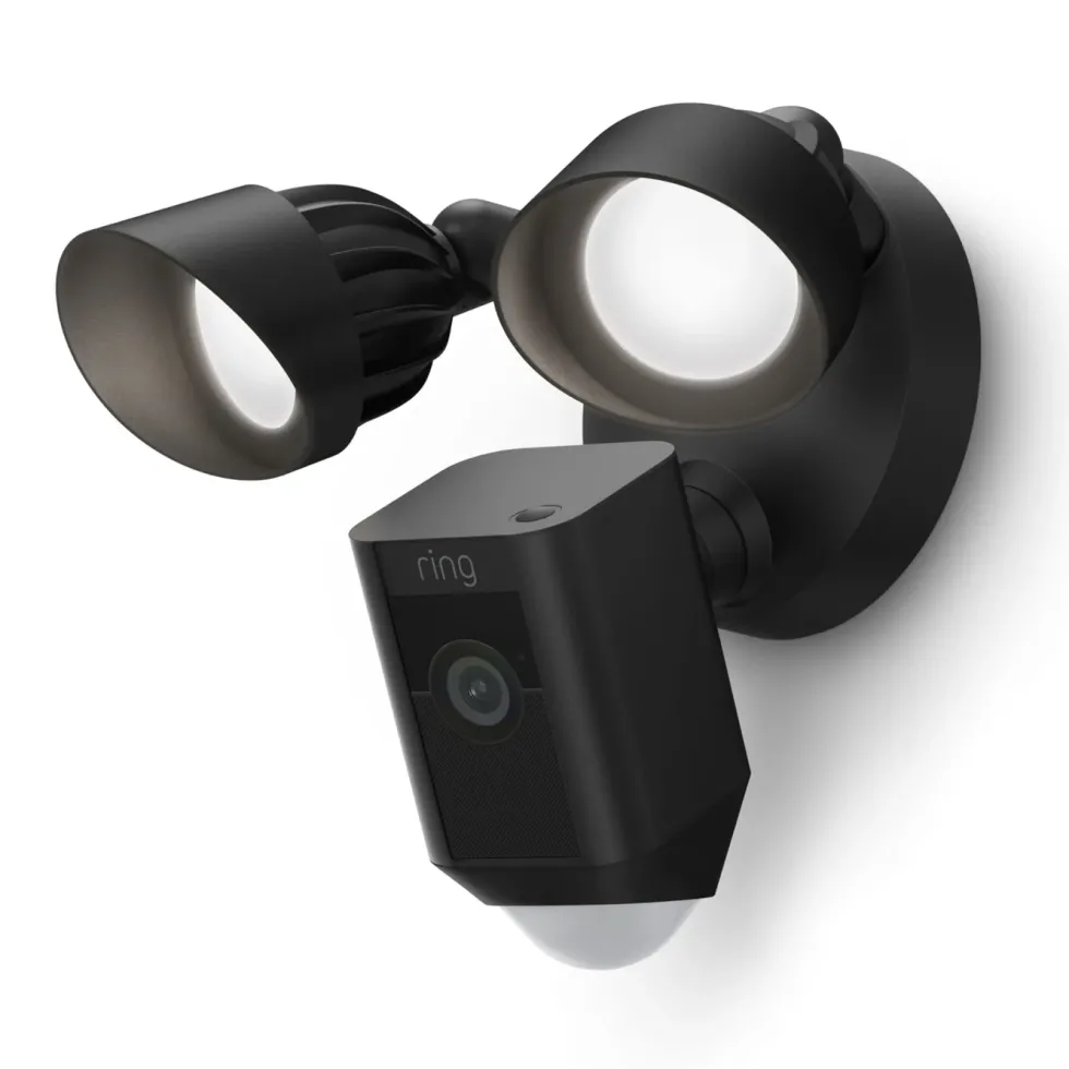 Ring Floodlight Cam Wired Plus Svart