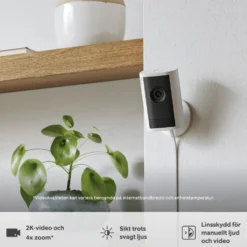 Ring Indoor Camera Plus - Retinal 2K övervakningskamera Svart