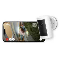Ring Outdoor Cam Plus Battery - Retinal 2K övervakningskamera Vit