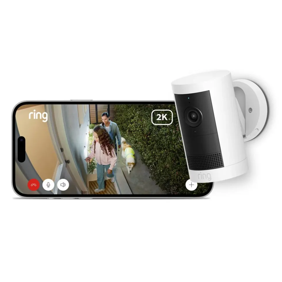 Ring Outdoor Cam Plus Battery - Retinal 2K övervakningskamera Vit