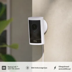 Ring Outdoor Cam Pro Plug-in - Retinal 4K övervakningskamera Vit
