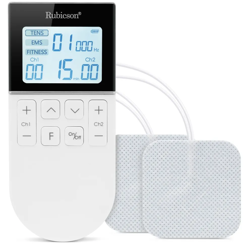 Rubicson TENS/EMS-muskelstimulator med 4 elektrodplattor