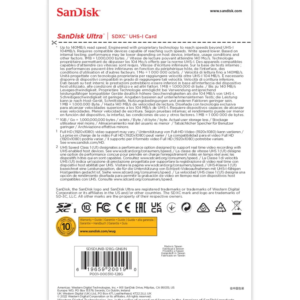 Sandisk Ultra SD-kort 128 GB SDXC