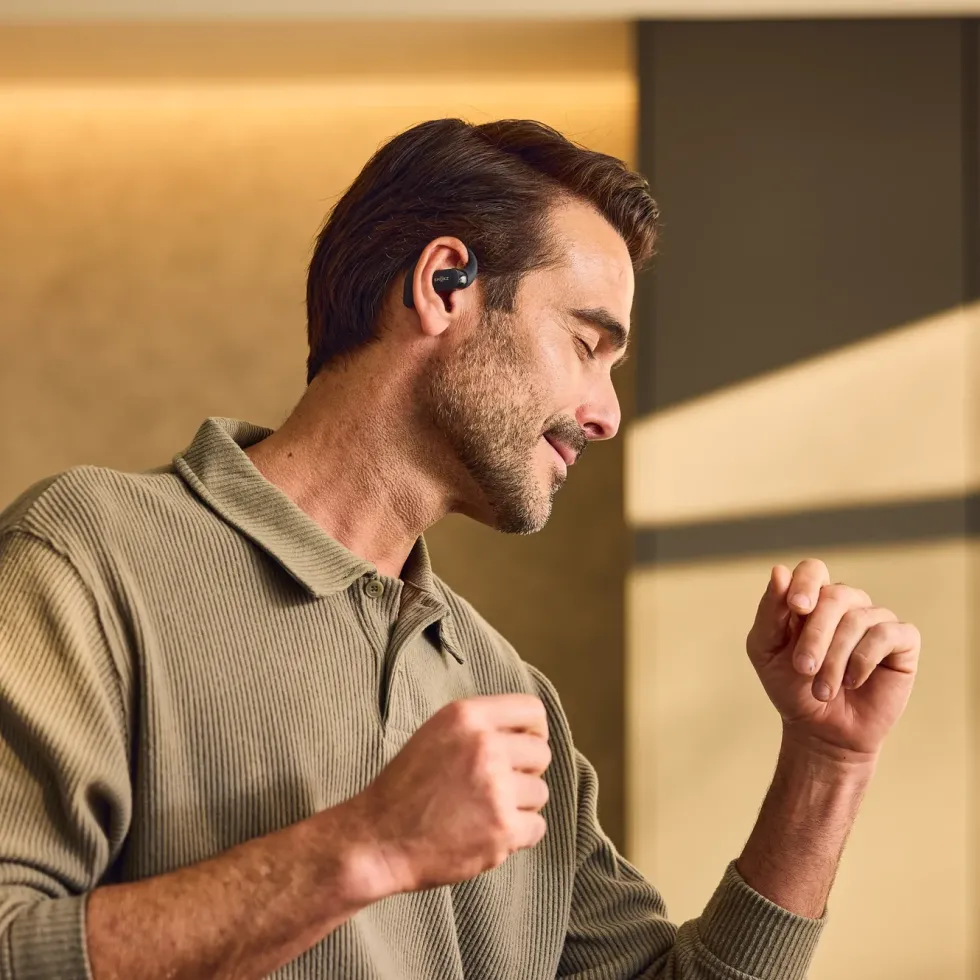 Shokz OpenFit 2+ open-ear-hörlurar Grå