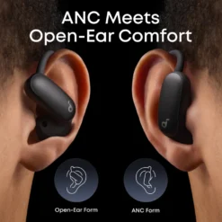 Soundcore AeroFit 2 Pro open ear-hörlurar med brusreducering Svart