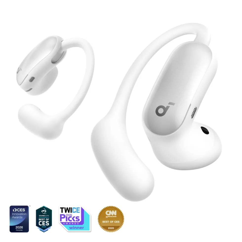 Soundcore AeroFit 2 Pro open ear-hörlurar med brusreducering Vit