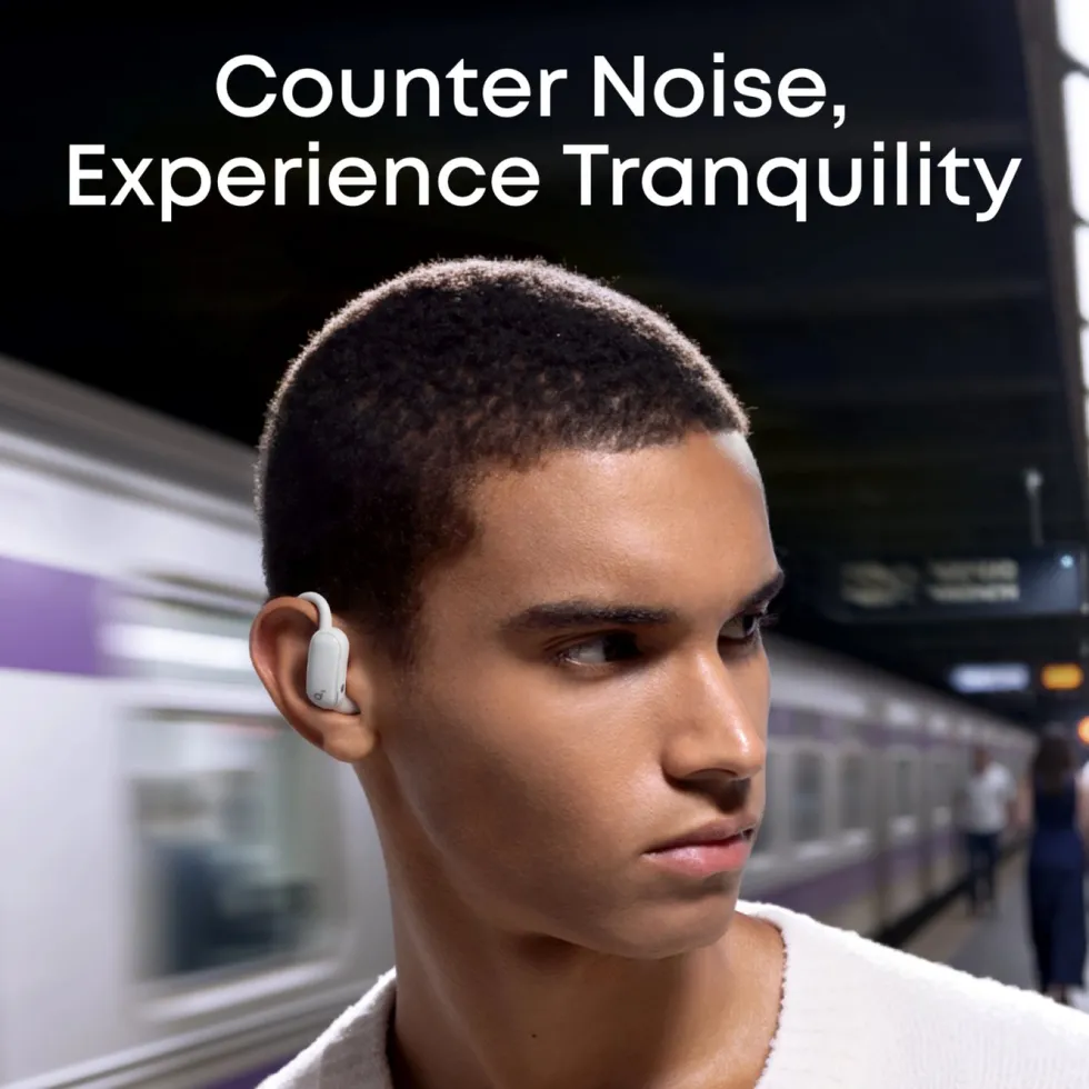 Soundcore AeroFit 2 Pro open ear-hörlurar med brusreducering Vit