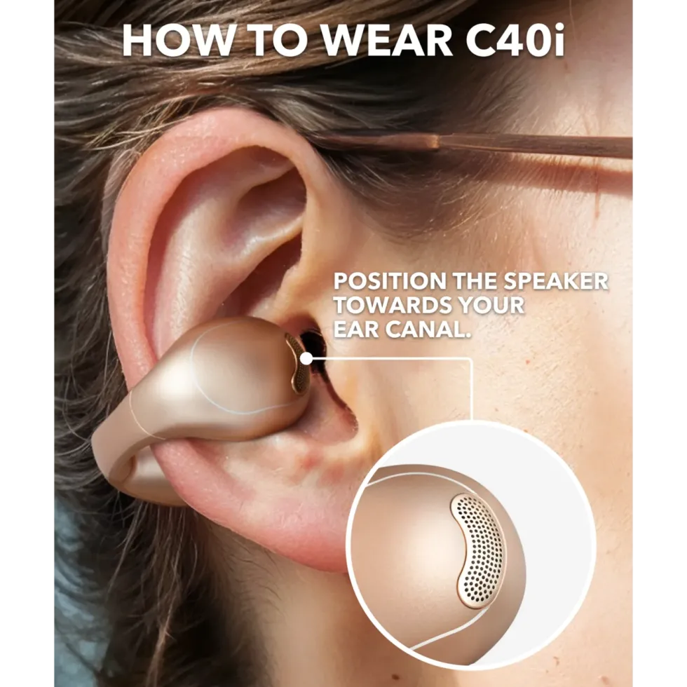 Soundcore C40i Desert-Bronze clip-on hörlurar