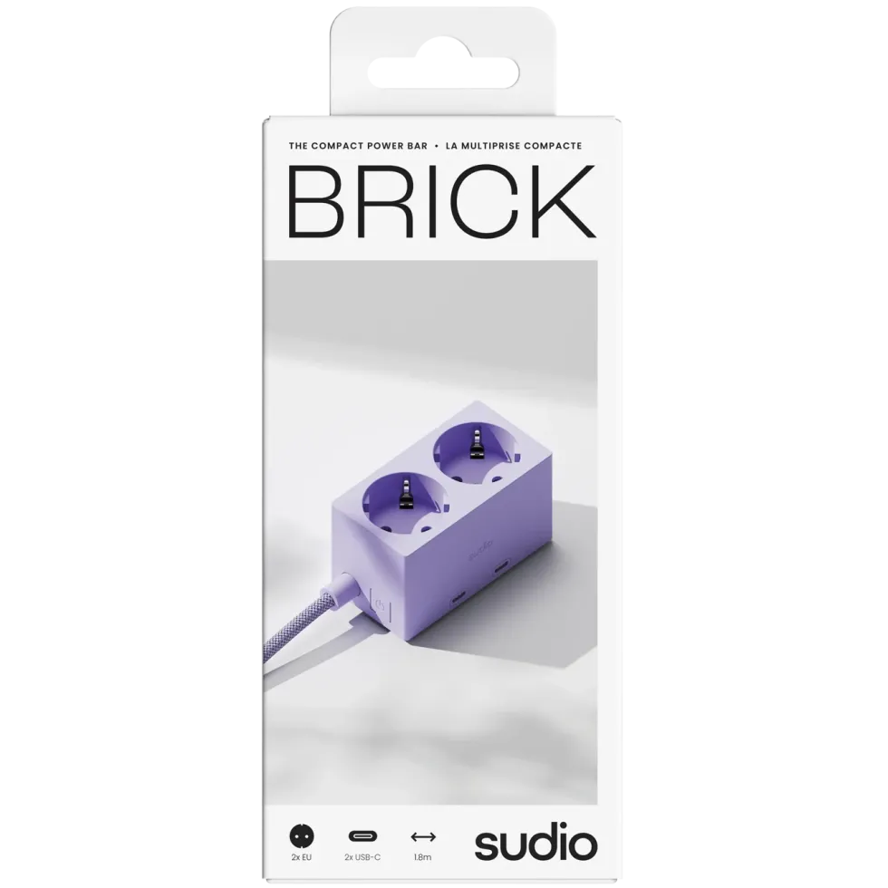 Sudio Brick grenuttag med GaN-laddning 30 W Lila