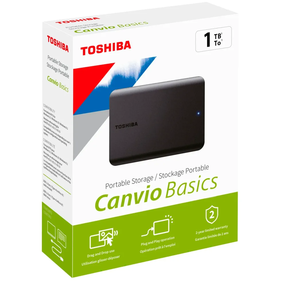 Toshiba Canvio Basics Extern hårddisk 1 TB