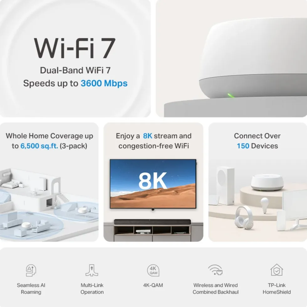 TP-Link Deco BE22 Mesh-system med Wifi 7 BE3600