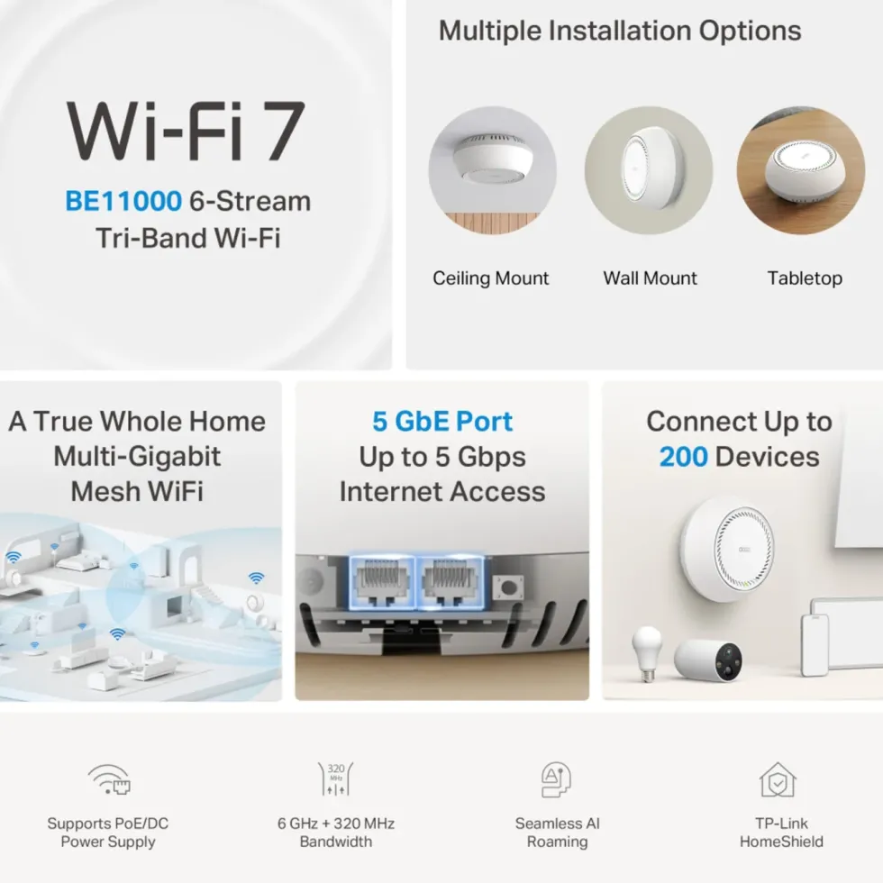TP-Link Deco BE65-PoE Wifi 7-meshsystem 3-pack