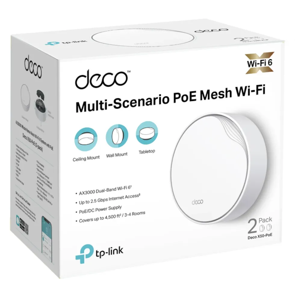 TP-Link Deco X50-PoE AX3000 2-pack