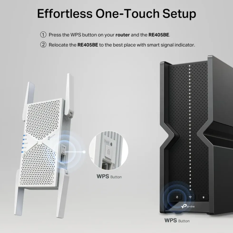 TP-Link RE405BE Wi-Fi 7-repeater BE6500 BE6500