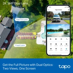 TP-Link Tapo C545D Övervakningskamera med dubbla linser 2K, IP66, wifi