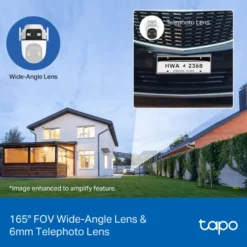 TP-Link Tapo C545D Övervakningskamera med dubbla linser 2K, IP66, wifi