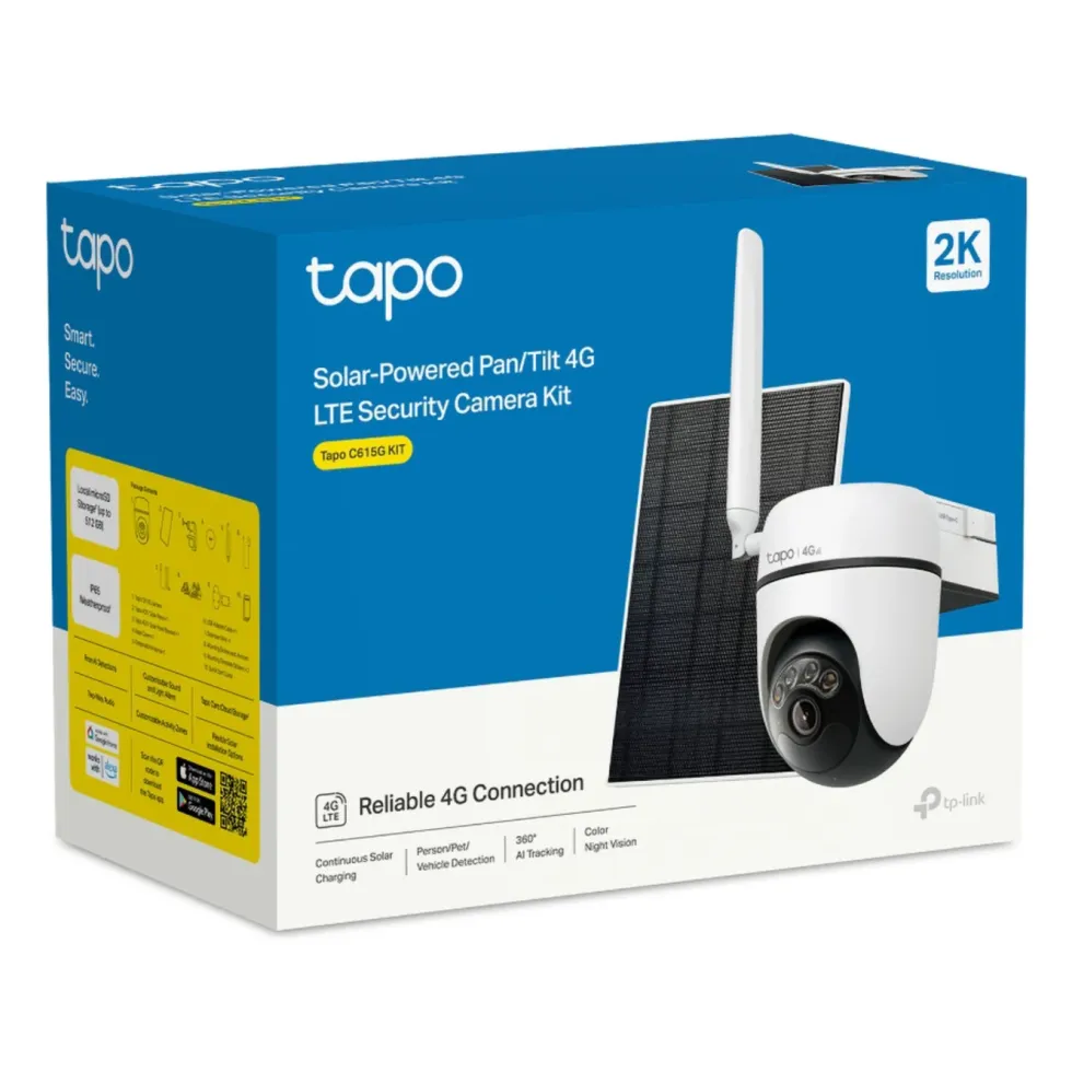 TP-Link Tapo C615G Solcellsdriven 4G LTE Pan/Tilt övervakningskamera