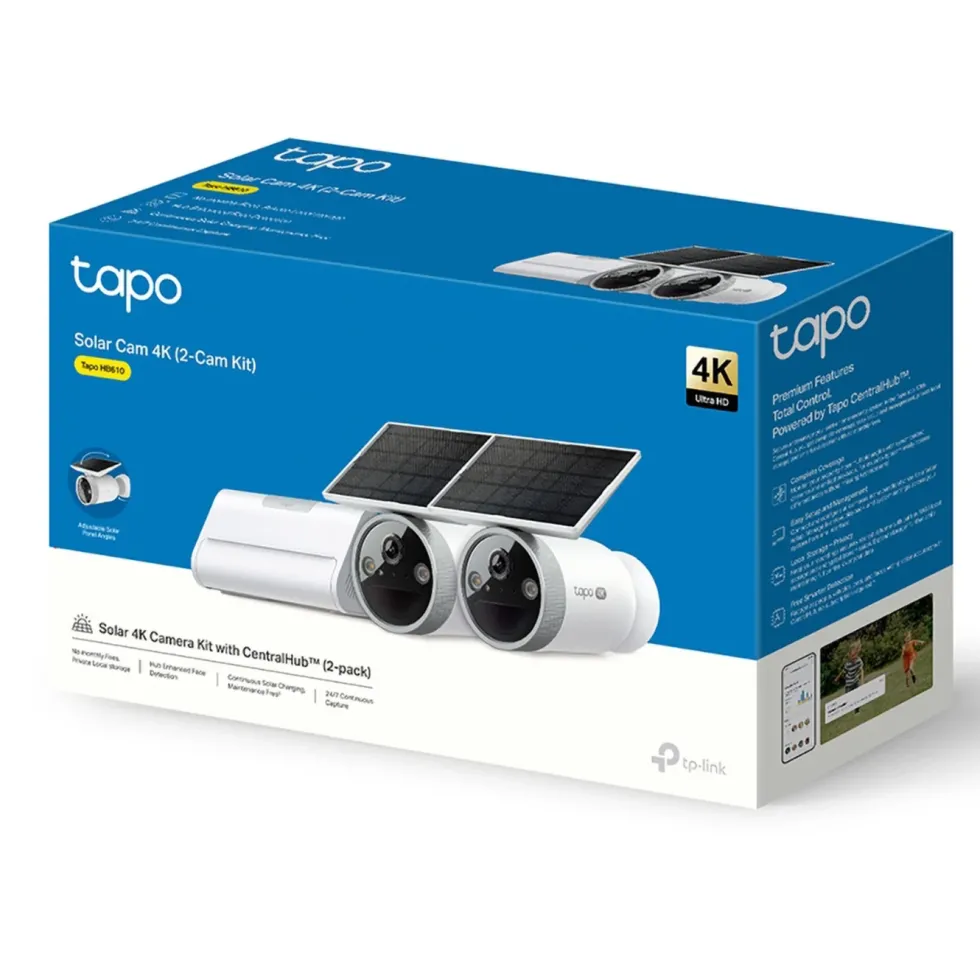 TP-Link Tapo HB610 4K solkameror 2-pack + H500 CentralHub