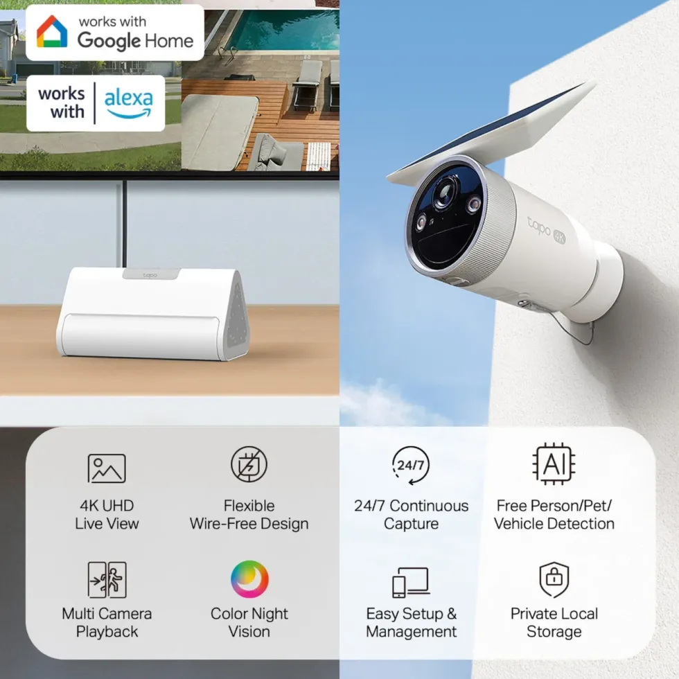 TP-Link Tapo HB610 4K solkameror 2-pack + H500 CentralHub