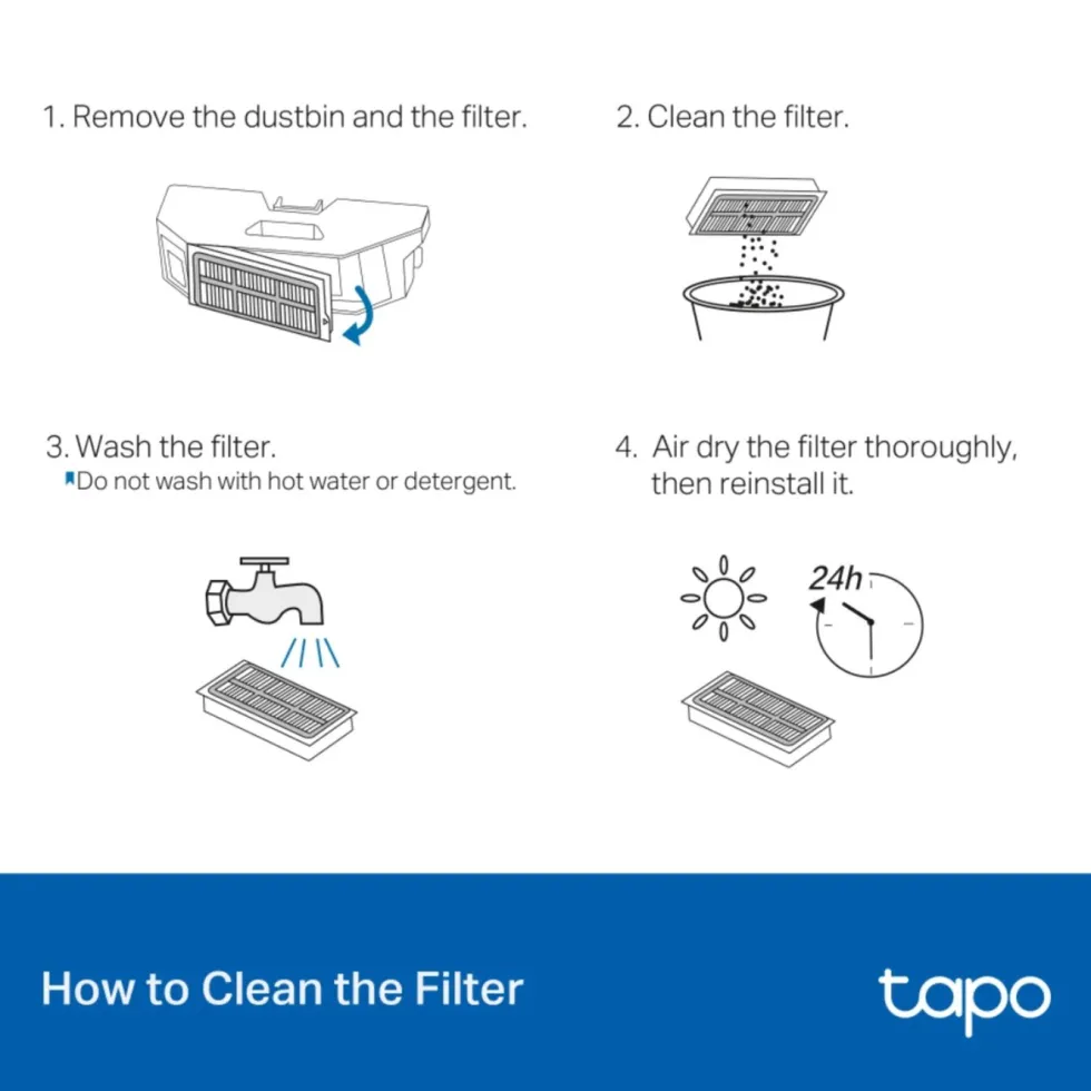 TP-Link Tapo RVA520 HEPA-filter för robotdammsugare 4-pack