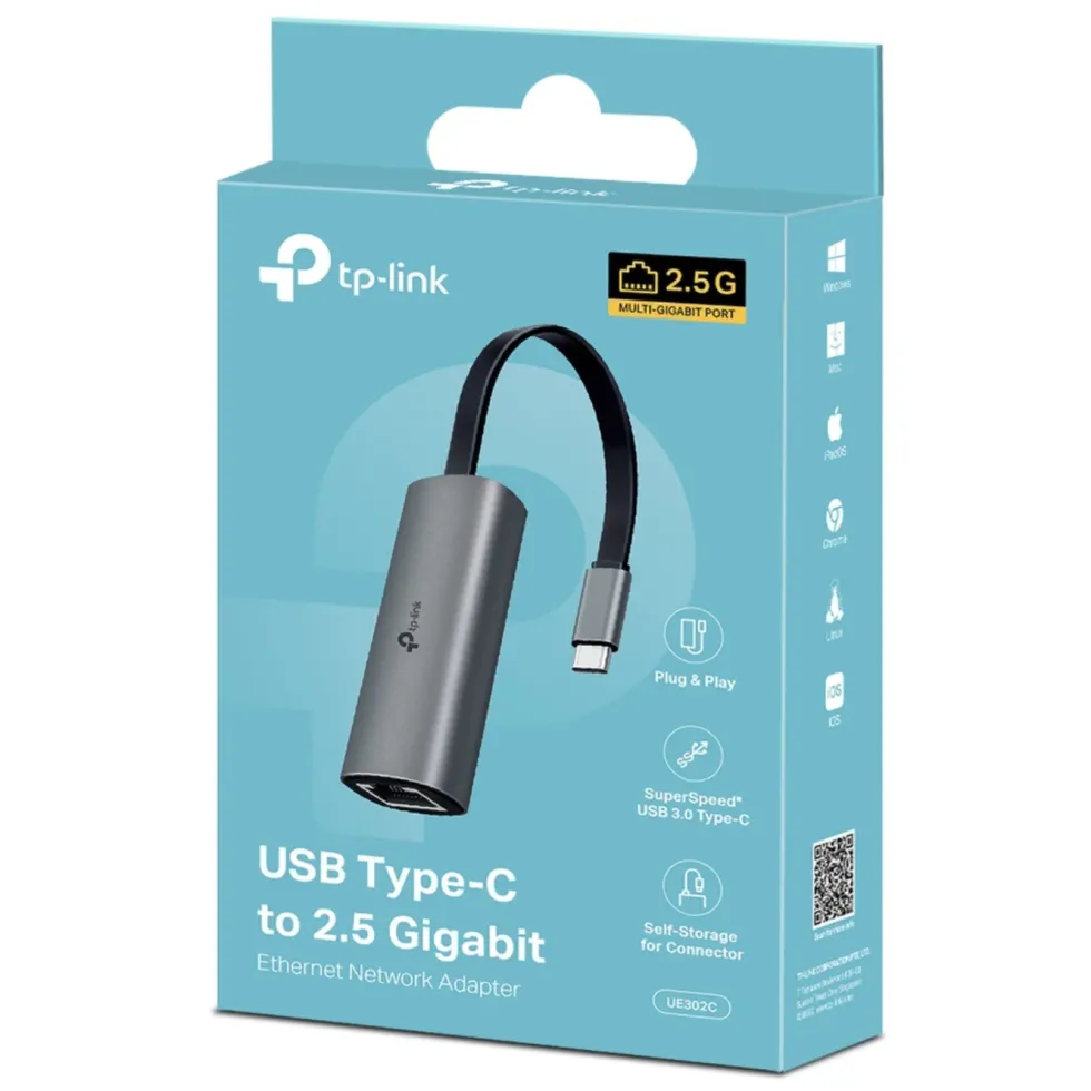 TP-Link UE302C Gigabit-nätverkskort USB-C 2.5 Gb/s