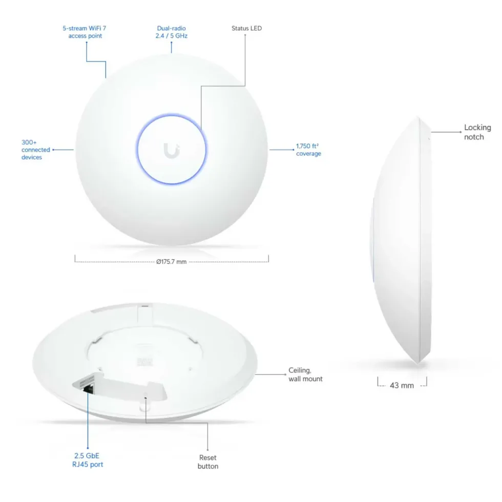 Ubiquiti UniFi U7 Long-Range accesspunkt