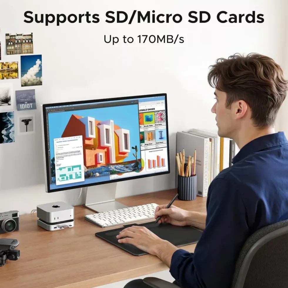 Ugreen Mac mini 11-i-1-dockningsstation med SSD-plats