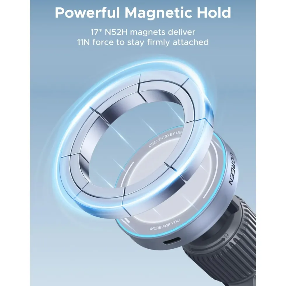 Ugreen MagFlow 25 W magnetisk trådlös billaddare