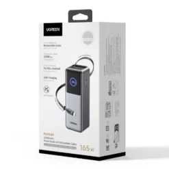 Ugreen Nexode powerbank 20 000 mAh 165 W med inbyggd kabel