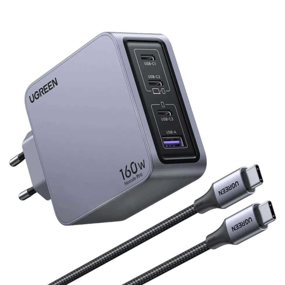 Ugreen Nexode Pro 160 W GaN-laddare med 4 portar