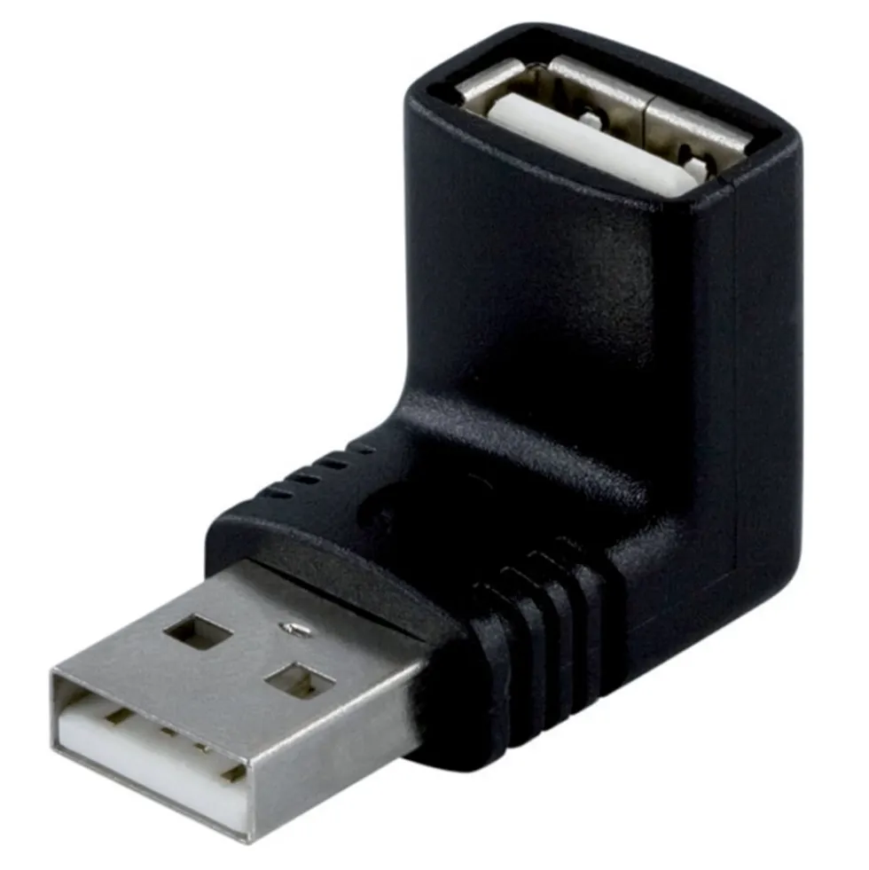 USB-adapter vinkel USB-A hane till USB-A hona