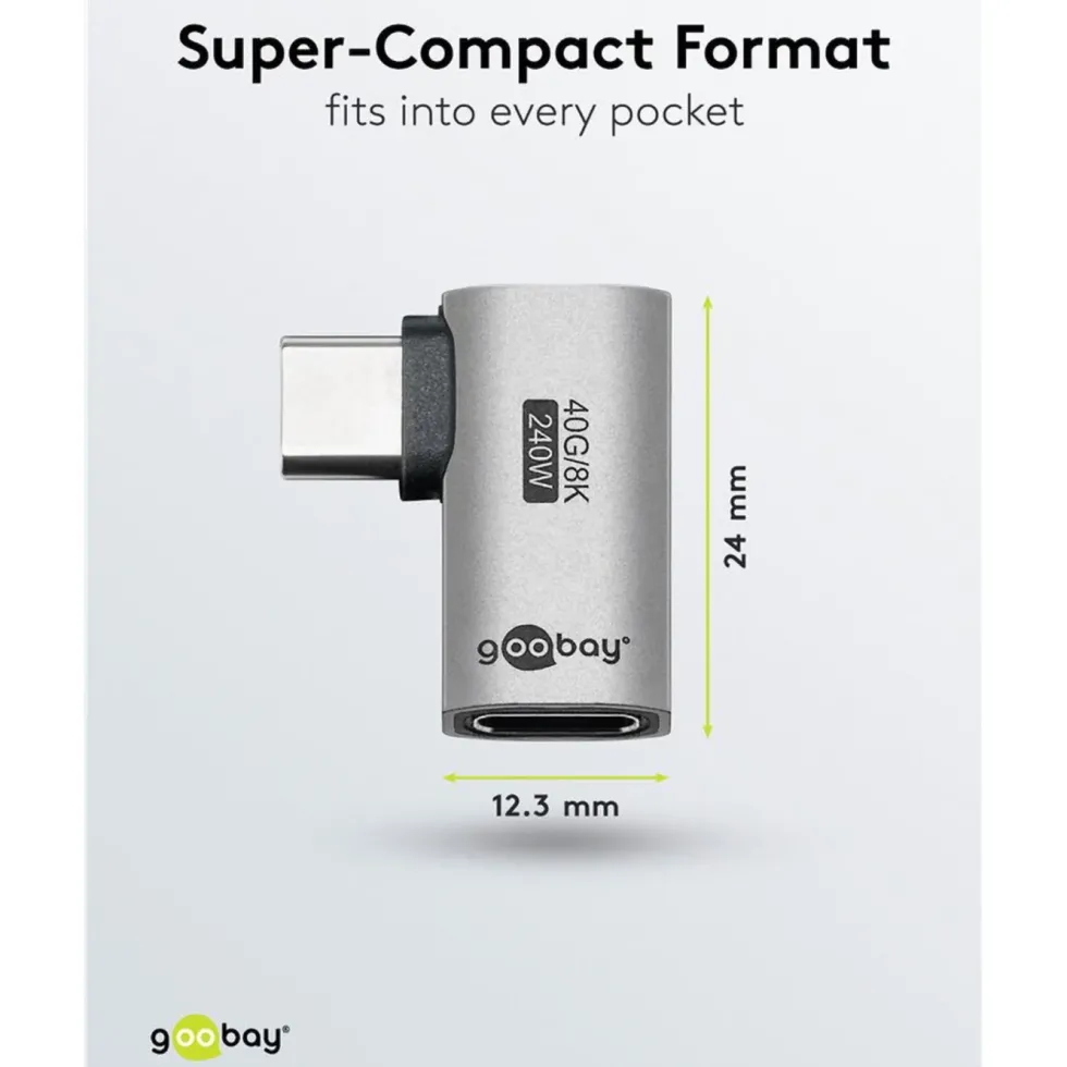 USB-C-adapter med 90° horisontell vinkel – USB4
